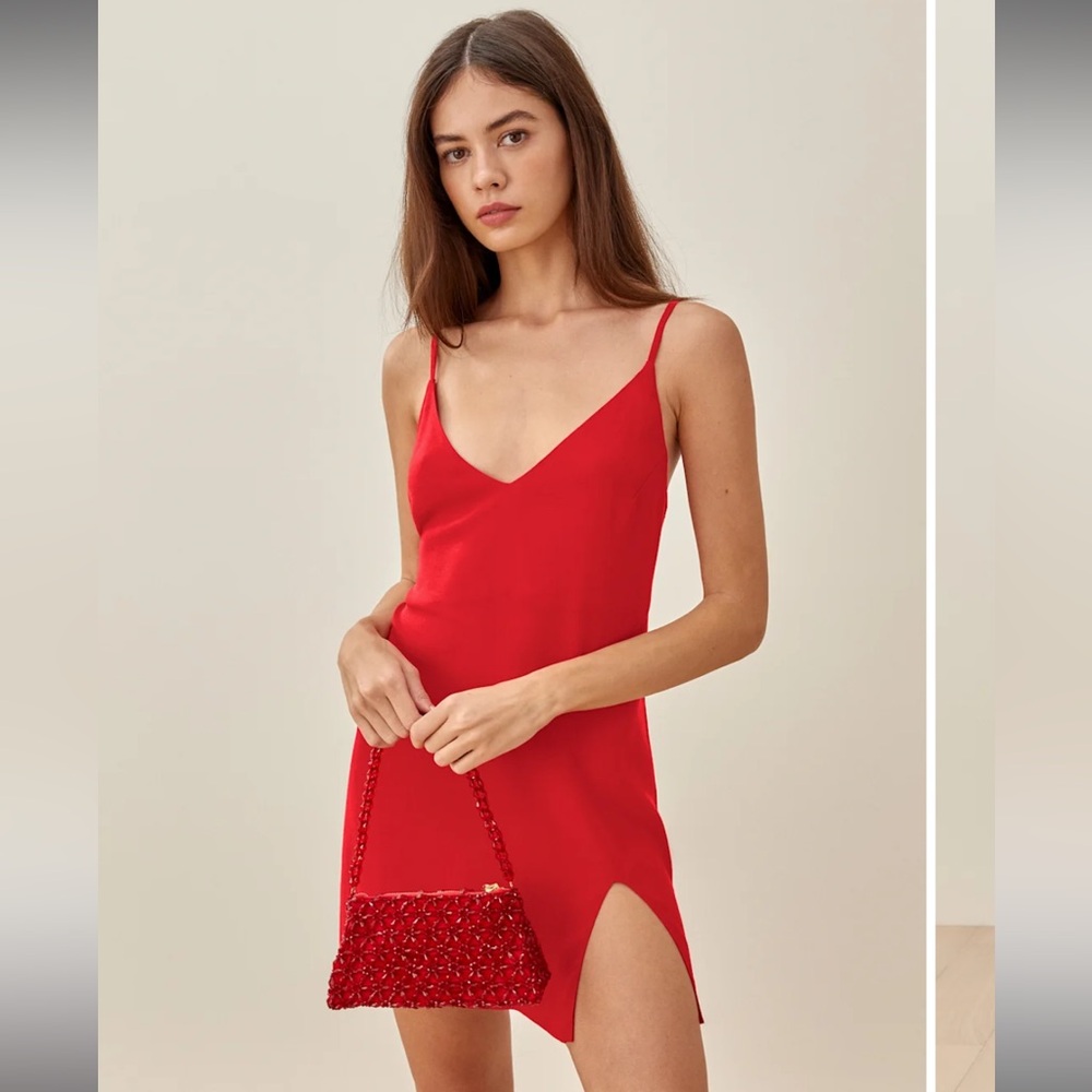 Reformation Marlowe Cherry Red Mini Dress Size M
